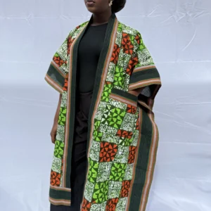 Ewà Kimono – Green & Orange Radiance