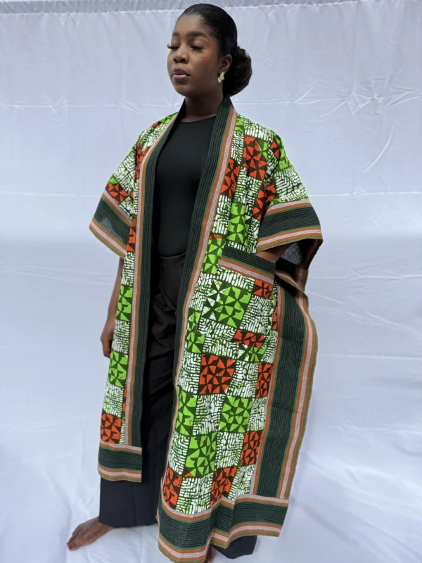 Ewà Kimono – Green & Orange Radiance