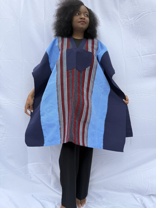 Aníké Asọ̀oke Poncho– Indigo Sky Edition