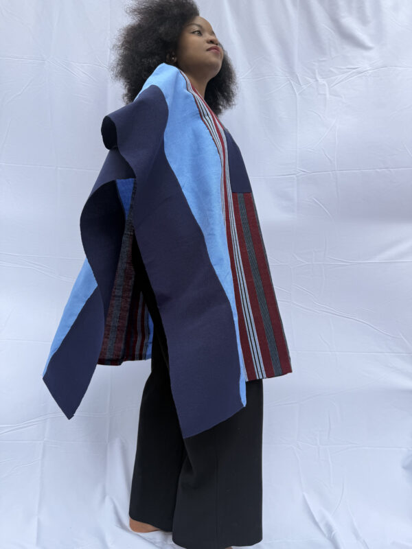 Aníké Asọ̀oke Poncho– Indigo Sky Edition - Image 2