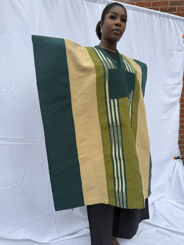 Aníké Asọ̀oke Poncho– Forest Green Edition - Image 2