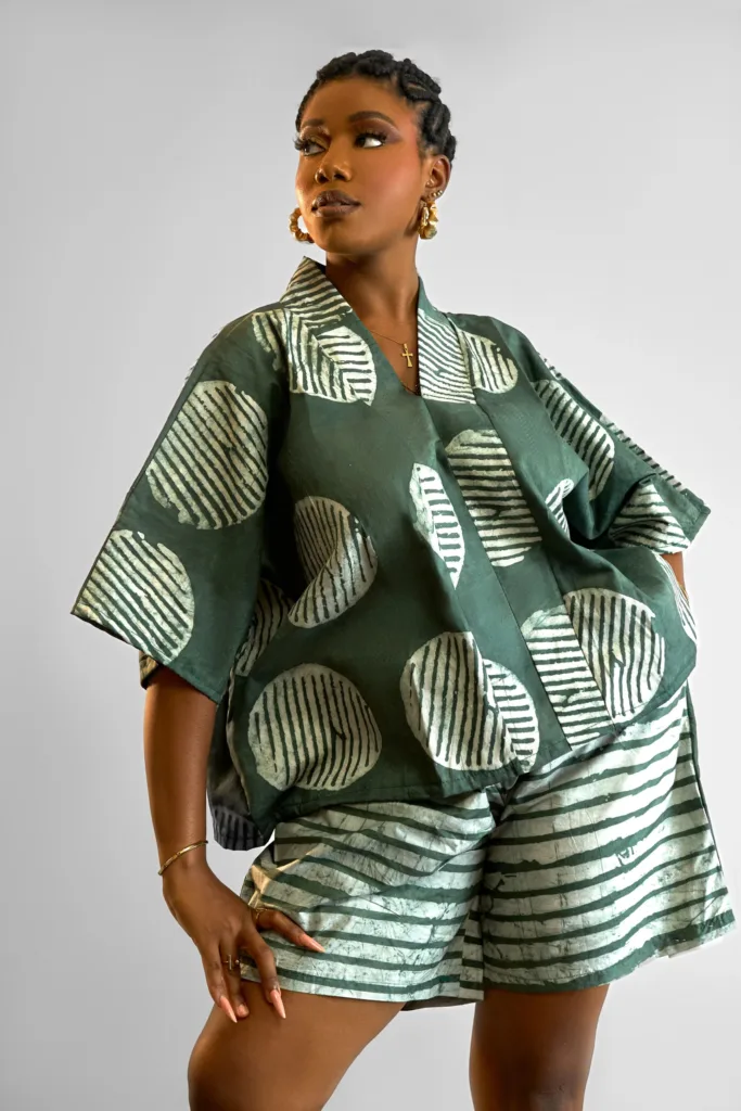 Amara Adire Blouse Cotton African Print Blouse by JOLÁ ADÉBÍMÍPÈ