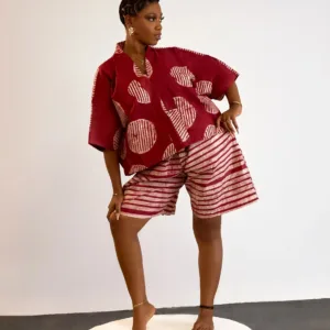 Jola adebimipe Amara Adire set Red