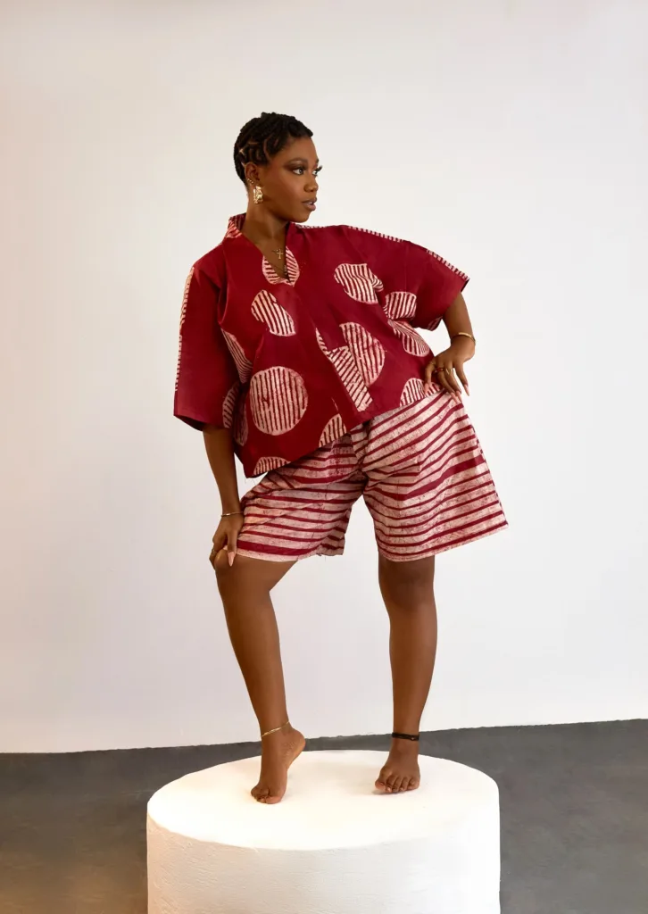 Jola adebimipe Amara Adire set Red